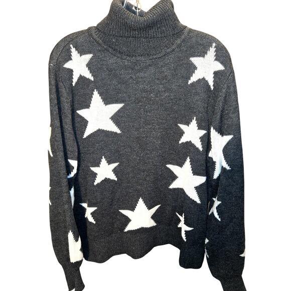 Zenana XL Gray Star Women's Sweater Misses Size 16 18 Extra Large - Picture 1 of 5